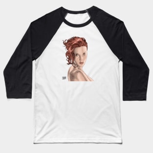 Scarlett Johansson sketch style with color Baseball T-Shirt